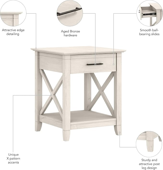 Bush Home End Table with Drawer, Nightstand with Storage, Living Room and - Image 7