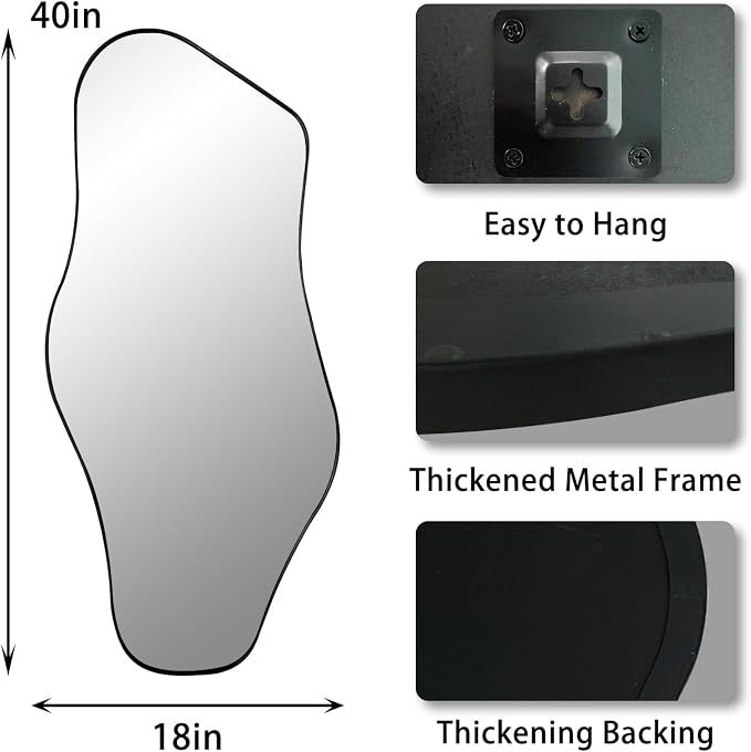 Irregular Wall Mirror, Modern Organic Shaped Mirrors - Image 5