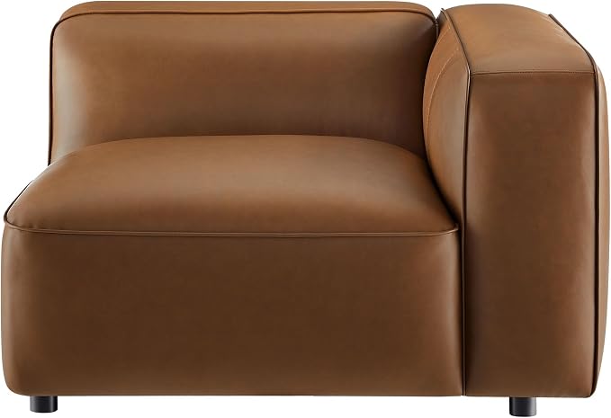 Modway Auren Vegan Leather Right Modular Armchair in Coffee - Image 8