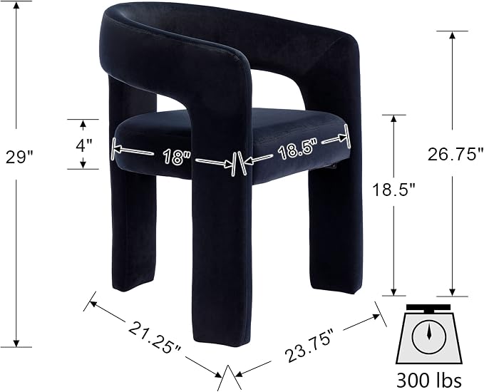 VESCASA Velvet Barrel Dining Chair - Image 3