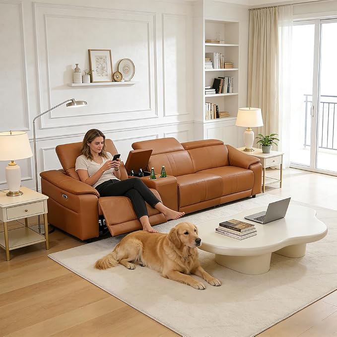 Power Recliner Sofa Set, Reclining Sectional Sofa Couch - Image 7
