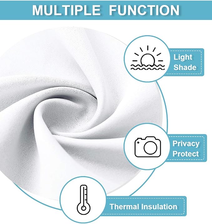 RYB HOME Extra Wide Curtains for Bedroom Living Room 63 inches Long, Thermal - Image 6