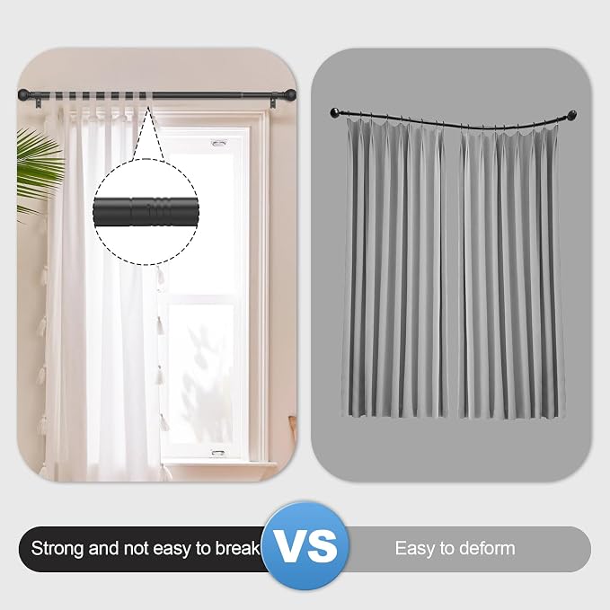 Black Curtain Rods for Windows - Image 3