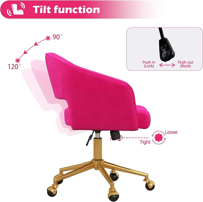Home Office Chair Swivel Velvet Desk Chair Accent Armchair Upholstered Modern - Image 5