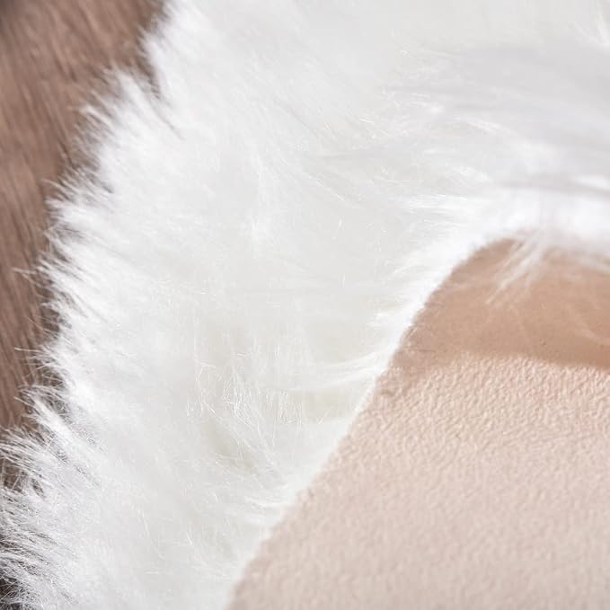 ORINOVA White Faux Sheepskin Fuzzy Fur Rugs - Image 5
