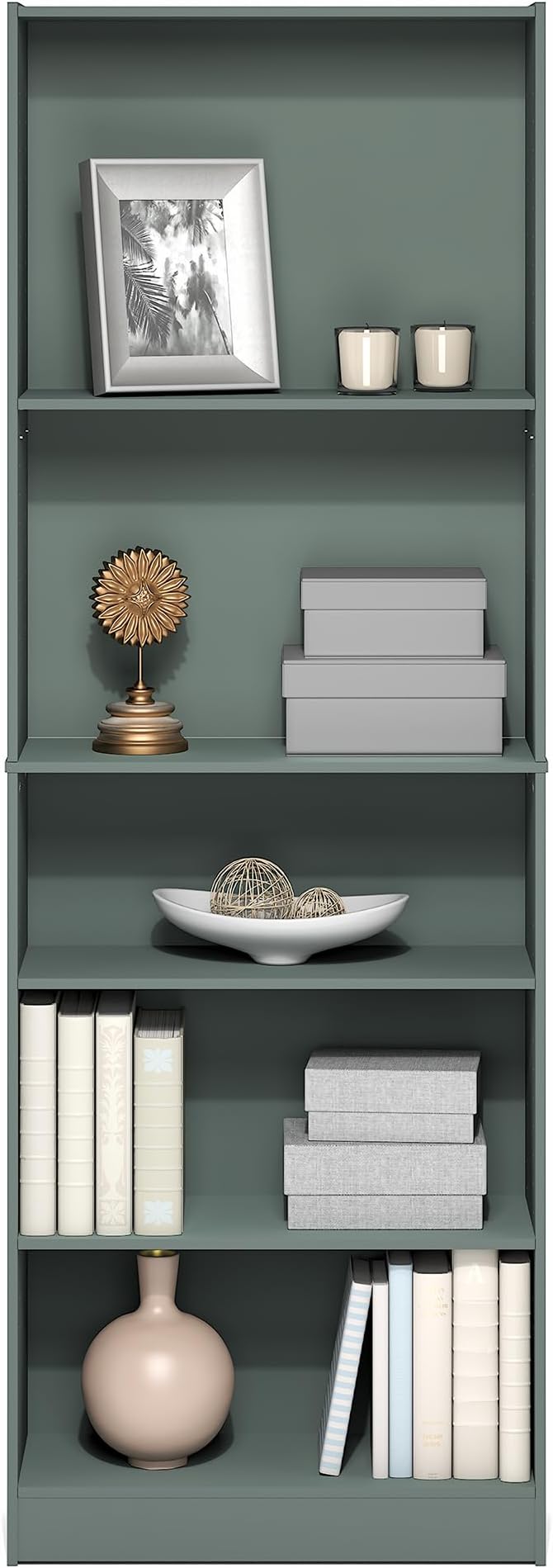 Furinno Jaya Book Shelf, 5-Tier Bookshelf, Bookcase - Image 4