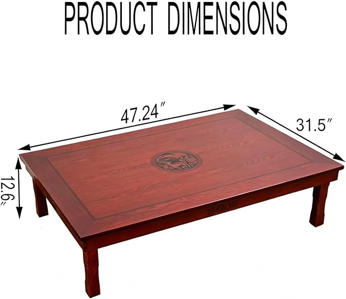 Korean Folding Dining Table, Rectangular Wooden Table - Image 2