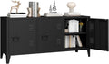 MIOCASA Metal Storage Cabinet, 3 Door TV Stand, Metal TV Cabinet by MIOCASA