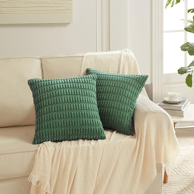 Fancy Homi 4 Packs Green Decorative Throw Pillow Covers 18x18 Inch - Image 6
