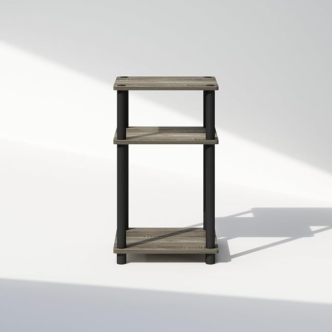 Furinno JUST Night Stand, 3-Tier Turn-N-Tube Nightstand, Toolless Bedside Table - Image 7