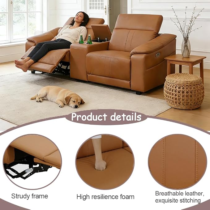 Power Recliner Sofa Set, Reclining Sectional Sofa Couch - Image 5