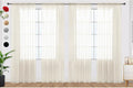 SpaceDresser Ivory Sheer Curtains 4 Panels Rod Pocket Semi-Sheer Curtain 108 by SpaceDresser