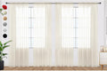 SpaceDresser Ivory Sheer Curtains 4 Panels Rod Pocket Semi-Sheer Curtain 45 by SpaceDresser
