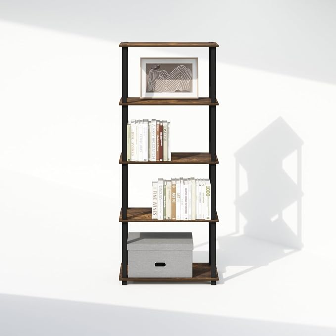 Furinno Turn-S-Tube Storage Shelves Set of 2, 3-Tier Book Shelf, Corner Shelf - Image 6