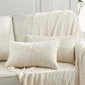 Fancy Homi 2 Packs Cream Long Lumbar Decorative Throw Pillow Covers 12x24 Inch by Fancy+Homi
