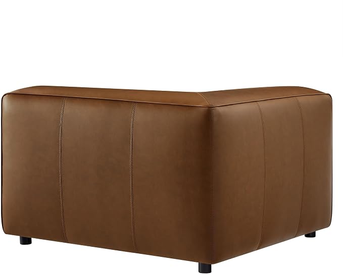 Modway Auren Vegan Leather Corner Modular Chair in Coffee - Image 8
