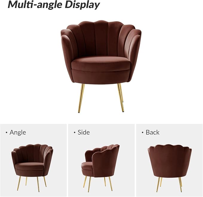 HULALA HOME Modern Velvet Accent Chairs Set of 2 - Image 7