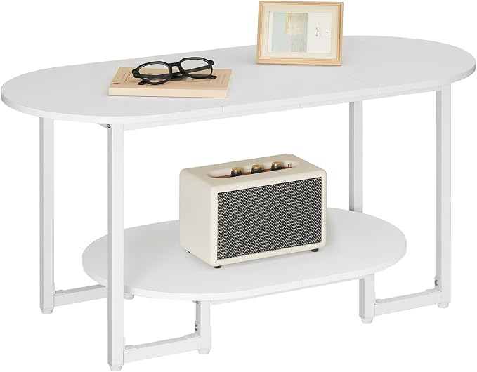 HOOBRO Coffee Table for Living Room, Oval Small Coffee Table - Image 8