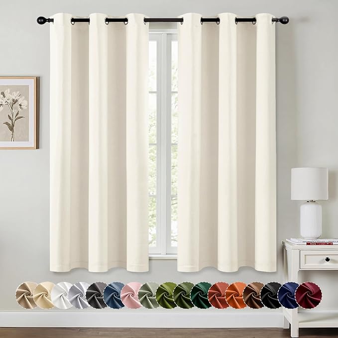 MIULEE Birch Blackout Curtains for Bedroom Living Room 45 Inches Long 2 Panels by MIULEE
