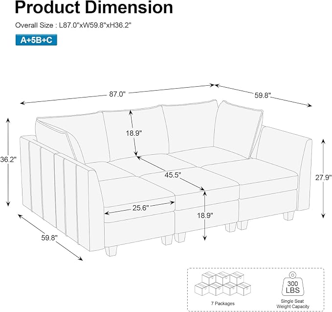 Belffin Modular Sectional Sofa Sleeper Couch - Image 2