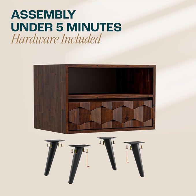 Bme Georgina Solid Wood Nightstand - Image 5