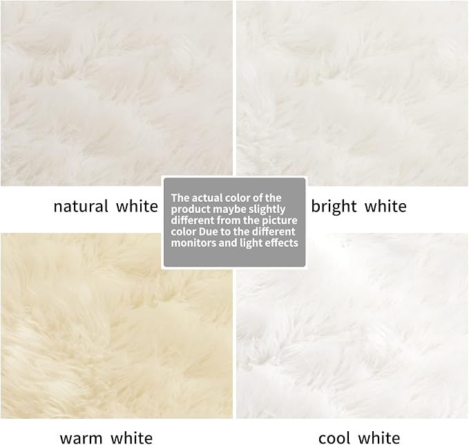 Round Fur Fluffy Area Rug for Bedroom, Cute Furry Nursery Carpet, Plush Shag - Image 7