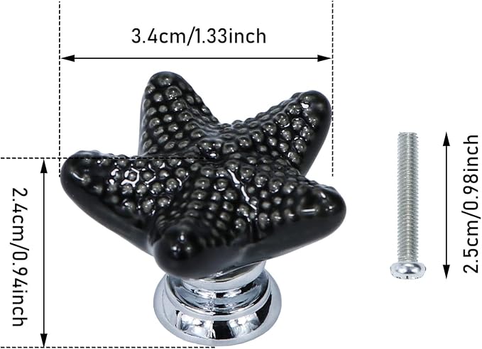 Starfish Drawer Knobs Coastal Kitchen Cabinet Knos Beach Themeb Knob Ceramic - Image 2