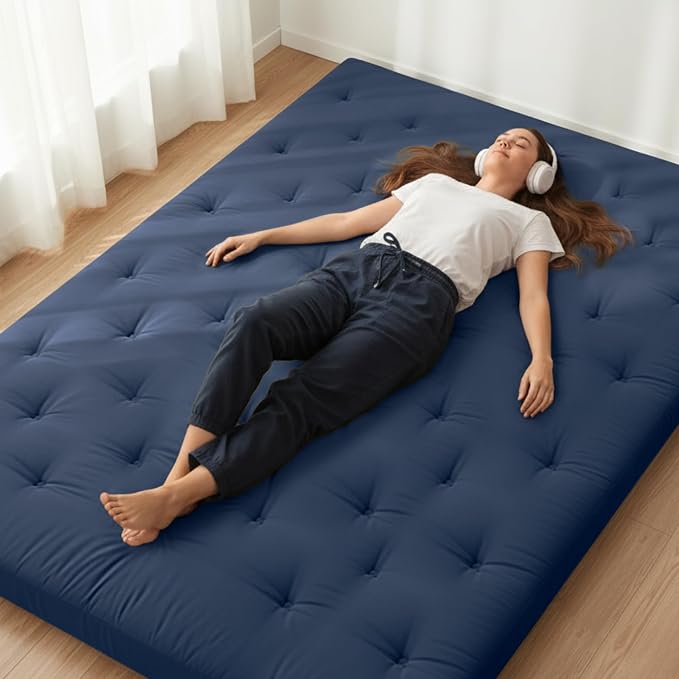 ZonLi Japanese Floor Futon Mattress Twin Size 75"x 39", 100% Cotton Cover 2.5'' by Zonli