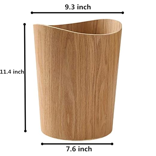 2.3 Gallons Wood Trash Can Wastebasket - Image 4