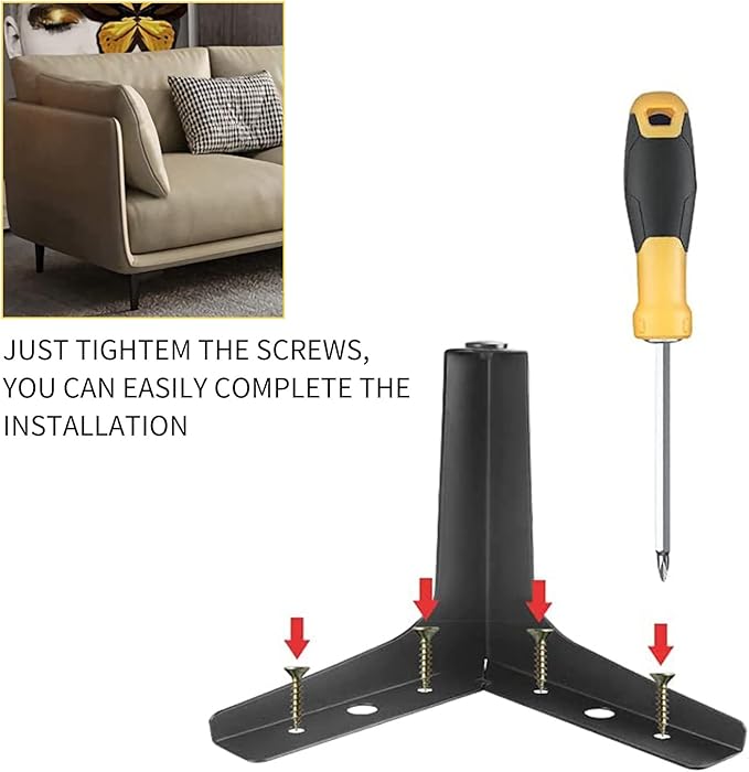 AODIOU Furniture Legs Metal feet: Couch Legs 6 Inch Sofa Cabinet Legs - Image 6