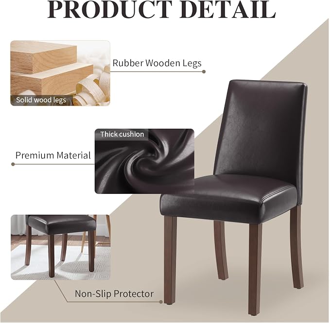Dining Chairs Set of 4, Modern Dining Room Chairs - Image 3