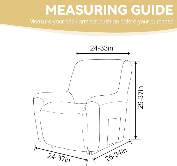 Cupuamon Recliner Chair Covers, Lazy Boy Recliner Covers Stretch Reclining - Image 2