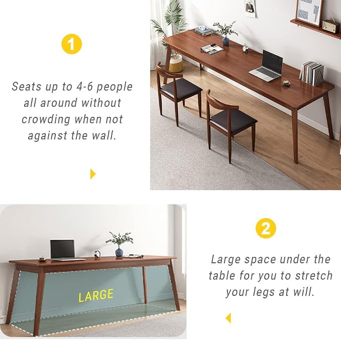 NELYE Mid-Century Long Desk Table - Image 7