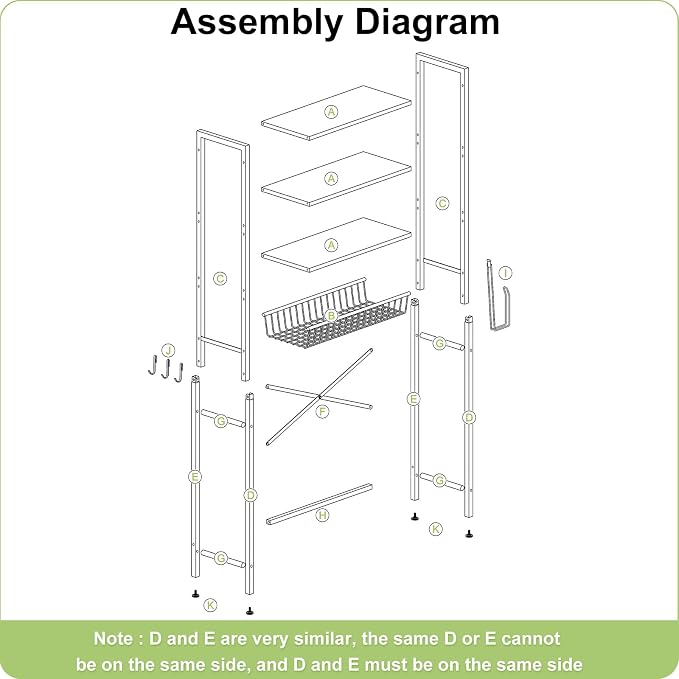 Kalrin Over-The-Toilet Storage Rack, 4-Tier Bathroom Organizer Shelf Over Toilet - Image 8