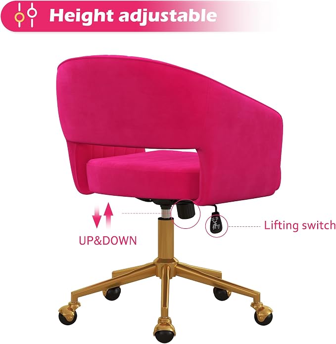 Home Office Chair Swivel Velvet Desk Chair Accent Armchair Upholstered Modern - Image 4