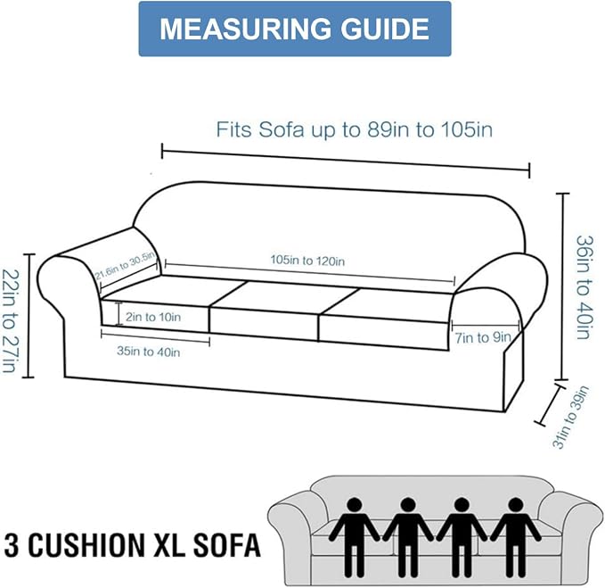 CUCRAF Cushion Sofa Cover 4 Piece Slipcovers, Soft Thick Velvet Couch Cover - Image 2