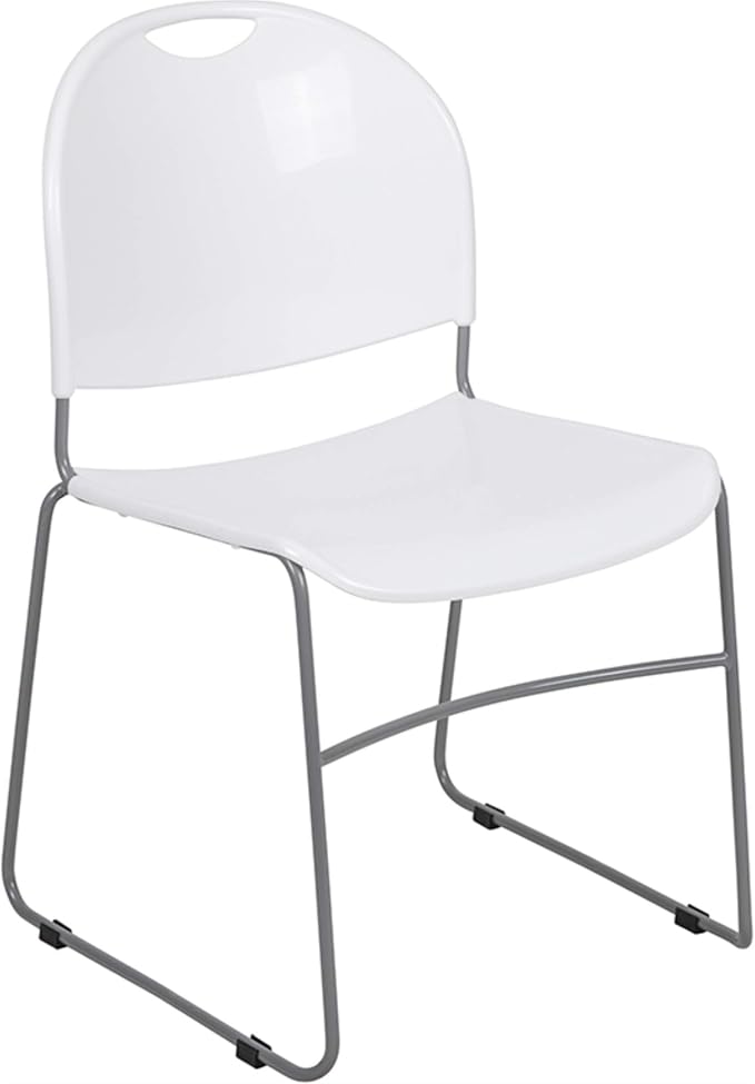 Flash Furniture HERCULES Series 880 lb. Capacity White Ultra-Compact Stack Chair by FlashFurniture