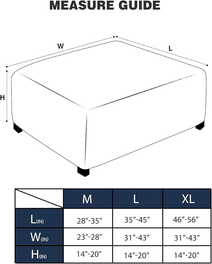 NeColorLife Ottoman Cover Rectangle Oversize Slipcover Stretch Footrest Stool - Image 4