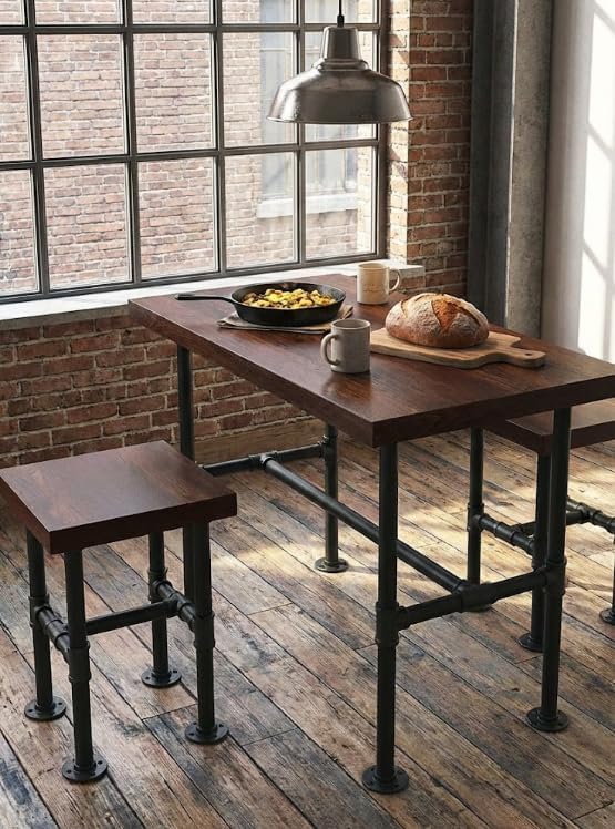 28'' x 14'' H-Shape Industrial Pipe Table Leg Set - Image 2