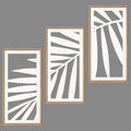 IARTTOP Tropical Palm Tree Leaf Wood Wall Art White Framed 8x16 Inch Set of 3 by IARTTOP