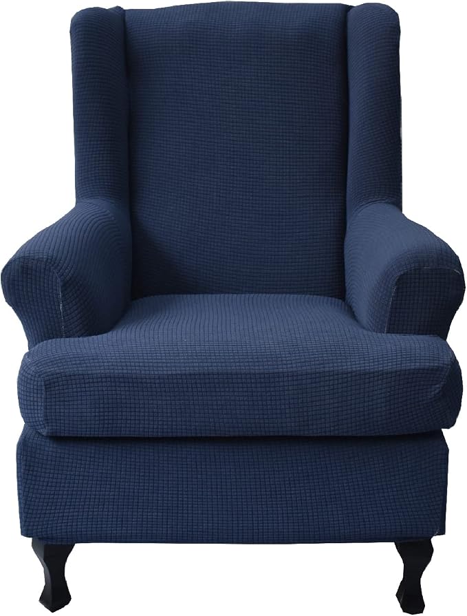 KRFOONN Wingback Chair Covers Slipcovers 2 Piece Stretch Wing Chair Covers by KRFOONN