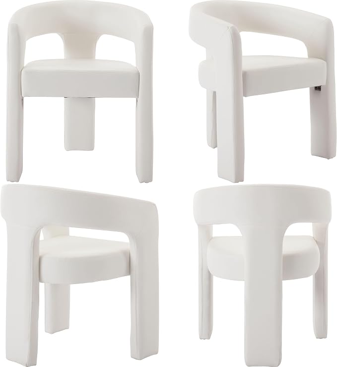 BESTANO Set of 3 Modern PU Leather Upholstered Dining Chairs - Image 7