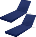 Outdoor Chaise Lounge Cushion Set of 2, Fadesafe Water-Repellent Lounge Deck by COMCAVER