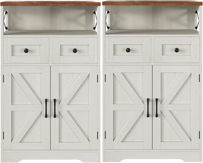Befrases Set of 2 Farmhouse Storage Cabinet by Befrases