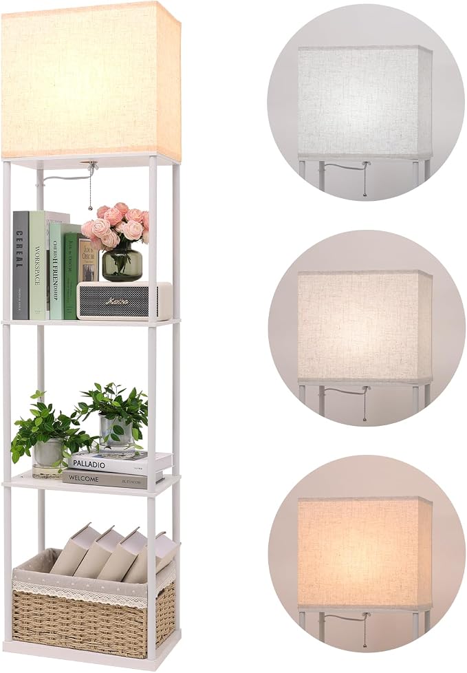 Gupuzm Floor Lamp with Shelves, Large Size Rectangle Standing Lamp with 3 Color by GUPUZMproducesandsellslamp