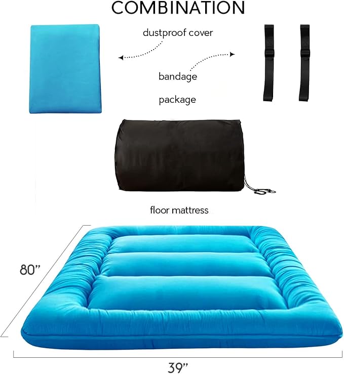 MAXYOYO Japanese Floor Mattress Futon Mattress, Thicken Tatami Mat Sleeping Pad - Image 2