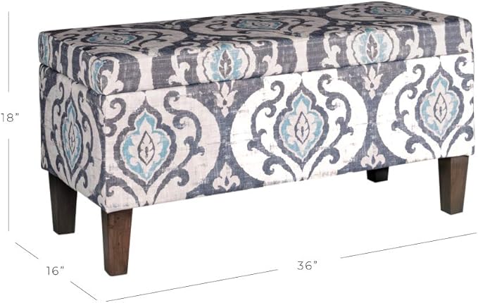 HomePop Large Upholstered Rectangular Storage Ottoman Bench - Image 3
