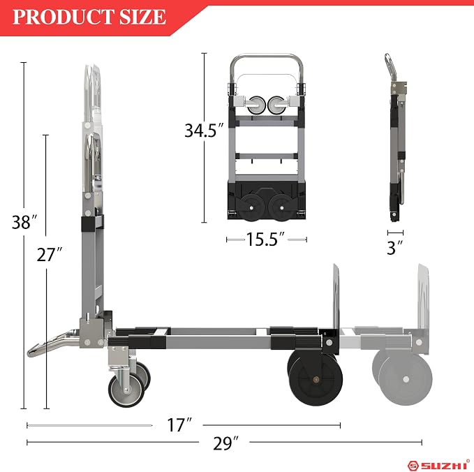 Suzhi Convertible Hand Truck Dolly Cart - Image 2