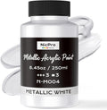 Nicpro Metallic Pearl White Acrylic Paint, 8.45oz/250ml Large Pearlescent by Nicpro
