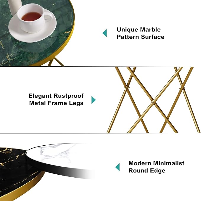 HLR Modern Round Side Table, End Table - Image 3